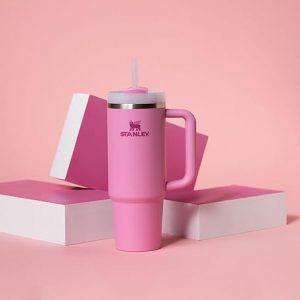 Stanley Quencher H2.0 Tumbler with Handle and Straw 30 oz | Flowstate 3-Position Lid | Cup Holder Compatible for Travel | Insulated Stainless Steel Cup | BPA-Free | Cherry Blossom