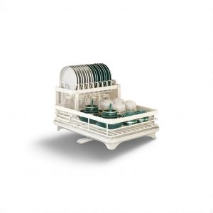 Support à bols – Égouttoir à vaisselle à 2 niveaux, rangement réglable, gain de place, organisateur d&apos;ustensiles de cuisine pour assiettes, tasses, couverts