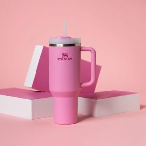 Stanley Quencher H2.0 Tumbler with Handle and Straw 30 oz | Flowstate 3-Position Lid | Cup Holder Compatible for Travel | Insulated Stainless Steel Cup | BPA-Free | Cherry Blossom