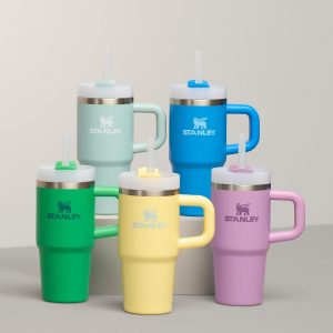 Stanley Quencher H2.0 Tumbler with Handle and Straw 30 oz | Flowstate 3-Position Lid | Cup Holder Compatible for Travel | Insulated Stainless Steel Cup | BPA-Free | Cherry Blossom