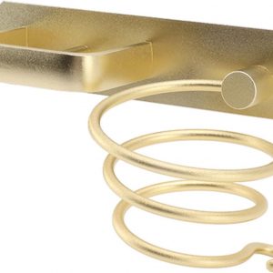 YUET Porte Sèche Cheveux, Support de Lisseur avec Range-Câbles, Support Mural en Métal pour Ranger Le sèche-Cheveux, Le lisseur, Les brosses à Cheveux et Plus Or