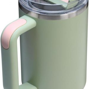 Stanley Quencher H2.0 Tumbler with Handle and Straw 30 oz | Flowstate 3-Position Lid | Cup Holder Compatible for Travel | Insulated Stainless Steel Cup | BPA-Free | Cherry Blossom