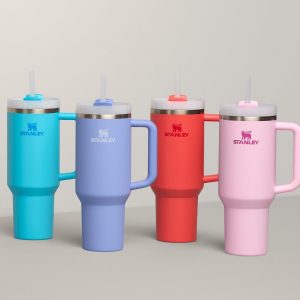 Stanley Quencher H2.0 Tumbler with Handle and Straw 30 oz | Flowstate 3-Position Lid | Cup Holder Compatible for Travel | Insulated Stainless Steel Cup | BPA-Free | Cherry Blossom