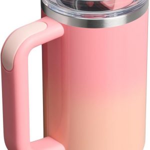Stanley Quencher H2.0 Tumbler with Handle and Straw 30 oz | Flowstate 3-Position Lid | Cup Holder Compatible for Travel | Insulated Stainless Steel Cup | BPA-Free | Cherry Blossom