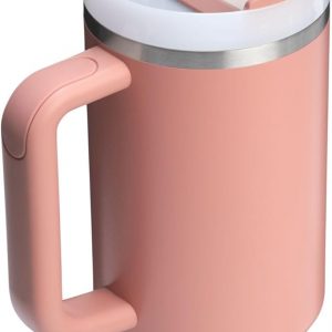 Stanley Quencher H2.0 Tumbler with Handle and Straw 30 oz | Flowstate 3-Position Lid | Cup Holder Compatible for Travel | Insulated Stainless Steel Cup | BPA-Free | Cherry Blossom