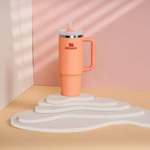 Stanley Quencher H2.0 Tumbler with Handle and Straw 30 oz | Flowstate 3-Position Lid | Cup Holder Compatible for Travel | Insulated Stainless Steel Cup | BPA-Free | Cherry Blossom