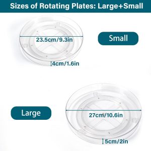 LUZOON Plateau Tournant Epices Rotatif, Lazy Susan Organisateur Organizer de Rangement Cuisine d&apos;étagère de Placard Support de Stockage d&apos;articles pour Condiments,Frigo,Chambre 23cm 2Etages