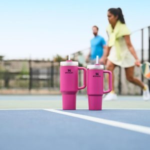 Stanley Quencher H2.0 Tumbler with Handle and Straw 30 oz | Flowstate 3-Position Lid | Cup Holder Compatible for Travel | Insulated Stainless Steel Cup | BPA-Free | Cherry Blossom