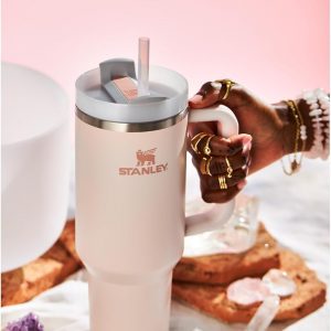 Stanley Quencher H2.0 Tumbler with Handle and Straw 30 oz | Flowstate 3-Position Lid | Cup Holder Compatible for Travel | Insulated Stainless Steel Cup | BPA-Free | Cherry Blossom
