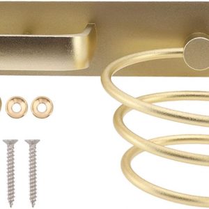 YUET Porte Sèche Cheveux, Support de Lisseur avec Range-Câbles, Support Mural en Métal pour Ranger Le sèche-Cheveux, Le lisseur, Les brosses à Cheveux et Plus Or