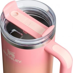 Stanley Quencher H2.0 Tumbler with Handle and Straw 30 oz | Flowstate 3-Position Lid | Cup Holder Compatible for Travel | Insulated Stainless Steel Cup | BPA-Free | Cherry Blossom