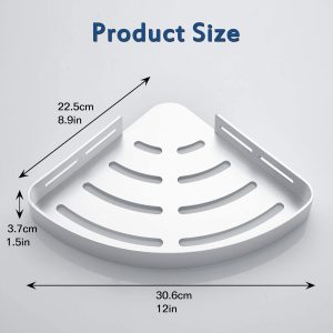 GERUIKE Étagère de Douche d&apos;angle sans Perçage Adhésif Etagere de Rangement Douche Angle Organisateur Salle de Bain Argent en Aluminium Mural 2 Pièces Porte Gel Shampoing Douche