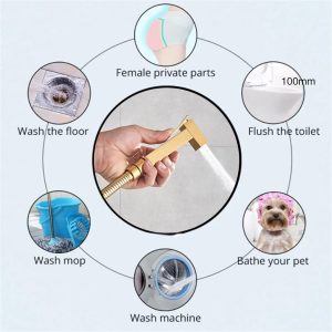 Pulvérisateur de bidet à main pour toilette, pulvérisateur de bidet en laiton massif doré, eau froide simple, douche de bidet de salle de bain, pulvérisateurs de couches en tissu pour bébé,A