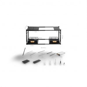 Rangement sous evier - Double Tiroir Coulissant Extensible 2 Étages,
