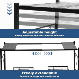 Rangement sous evier - Double Tiroir Coulissant Extensible 2 Étages,