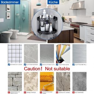 FIISAYL Etagere Douche sans Percage Rangement Salle de Bain Étagère d&apos;angle Douche Support Salle de Bain avec 4 Crochets, Raumfahrt-Aluminium Noir 2 unité