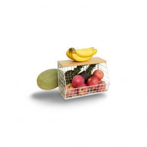 Mefirt Corbeille a Fruit Blanc, Rangement Legumes Cuisine, Kitchen Organizer peut Comme Rangement Fruits et Légumes, Support a Mural et Paniers de Basket Empilables pour Vegetable, Collations