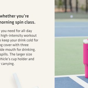 Stanley Quencher H2.0 Tumbler with Handle and Straw 30 oz | Flowstate 3-Position Lid | Cup Holder Compatible for Travel | Insulated Stainless Steel Cup | BPA-Free | Cherry Blossom