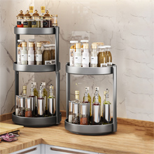 JOUING Plateau Tournant Epices Rangement Epices Cuisine 2 Etages étagère à épices Rotatif Métal Lazy Susan Organisateur pour ArmoireBlanc
