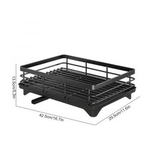Support à bols – Égouttoir à vaisselle à 2 niveaux, rangement réglable, gain de place, organisateur d&apos;ustensiles de cuisine pour assiettes, tasses, couverts