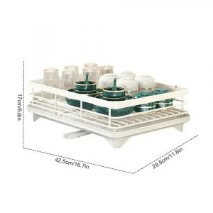Support à bols – Égouttoir à vaisselle à 2 niveaux, rangement réglable, gain de place, organisateur d&apos;ustensiles de cuisine pour assiettes, tasses, couverts