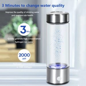 Générateur d&apos;eau d&apos;hydrogène Portable 450ml, Mode 3 Minutes, tasse d&apos;eau d&apos;hydrogène à haute Concentration, chargement USB
