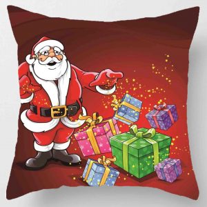 Ensemble de coussins de Noël 45 * 45 cm taie d&apos;oreiller ornements de Noël adaptés à la maison Navidad Noel cadeaux de Noël ornements de Noël