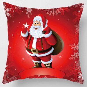 Ensemble de coussins de Noël 45 * 45 cm taie d&apos;oreiller ornements de Noël adaptés à la maison Navidad Noel cadeaux de Noël ornements de Noël