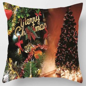 Ensemble de coussins de Noël 45 * 45 cm taie d&apos;oreiller ornements de Noël adaptés à la maison Navidad Noel cadeaux de Noël ornements de Noël