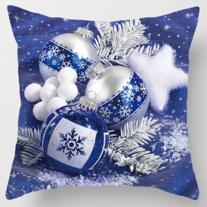 Ensemble de coussins de Noël 45 * 45 cm taie d&apos;oreiller ornements de Noël adaptés à la maison Navidad Noel cadeaux de Noël ornements de Noël
