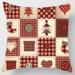 Ensemble de coussins de Noël 45 * 45 cm taie d&apos;oreiller ornements de Noël adaptés à la maison Navidad Noel cadeaux de Noël ornements de Noël