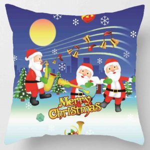 Ensemble de coussins de Noël 45 * 45 cm taie d&apos;oreiller ornements de Noël adaptés à la maison Navidad Noel cadeaux de Noël ornements de Noël