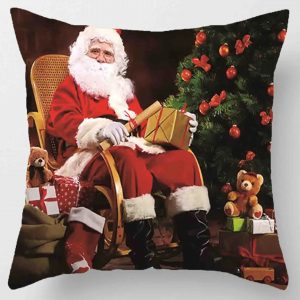 Ensemble de coussins de Noël 45 * 45 cm taie d&apos;oreiller ornements de Noël adaptés à la maison Navidad Noel cadeaux de Noël ornements de Noël
