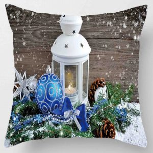 Ensemble de coussins de Noël 45 * 45 cm taie d&apos;oreiller ornements de Noël adaptés à la maison Navidad Noel cadeaux de Noël ornements de Noël