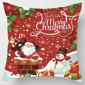 Ensemble de coussins de Noël 45 * 45 cm taie d&apos;oreiller ornements de Noël adaptés à la maison Navidad Noel cadeaux de Noël ornements de Noël