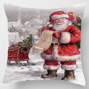 Ensemble de coussins de Noël 45 * 45 cm taie d&apos;oreiller ornements de Noël adaptés à la maison Navidad Noel cadeaux de Noël ornements de Noël