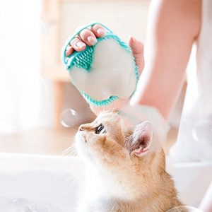 Brosse de bain en silicone souple pour animaux de compagnie, masseur, gel douche, outils de nettoyage, peigne, chien, chat, livres, fournitures de toilettage