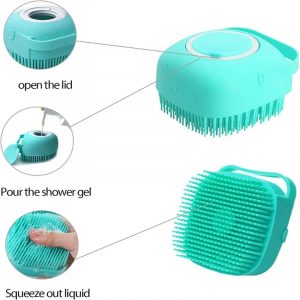 Brosse de bain en silicone souple pour animaux de compagnie, masseur, gel douche, outils de nettoyage, peigne, chien, chat, livres, fournitures de toilettage