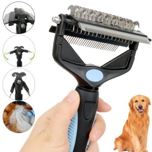 Brosse de démêlage 3 en 1 pour animaux de compagnie, épilateur de poils de chien, coupe-noeud en fourrure pour chiot et chat, peigne, fournitures de toilettage pour chiens