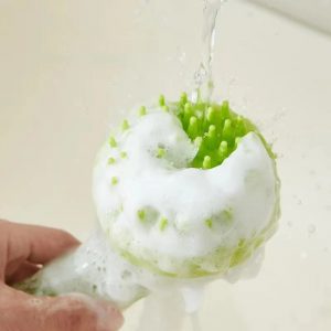 Brosse de bain pour animaux de compagnie, en Silicone souple, à Long manche avec distributeur de shampoing, Massage doux pour le toilettage et le nettoyage de la fourrure et des cheveux, 1 pièce
