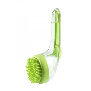 Brosse de bain pour animaux de compagnie, en Silicone souple, à Long manche avec distributeur de shampoing, Massage doux pour le toilettage et le nettoyage de la fourrure et des cheveux, 1 pièce