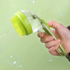 Brosse de bain pour animaux de compagnie, en Silicone souple, à Long manche avec distributeur de shampoing, Massage doux pour le toilettage et le nettoyage de la fourrure et des cheveux, 1 pièce