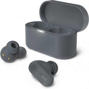 Philips TAT1209BK True Wireless in Ear Bluetooth Headphones - Small Buds. Great Value Natural Sound. Dynamic Bass, Pocket-Sized Charging Case, Clear Calls - Black