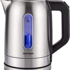 GRIFEMA GC1001 Bouilloire Électrique 0,8L/1100W Puissance Ébullition Chauffage Rapide, Filtre Anti-Calcaire Amovible et Lavable, Niveau d&amp;apos;Eau Visible et Arrêt Automatique, Socle sans Fil pour Ranger