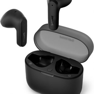 Philips TAT1209BK True Wireless in Ear Bluetooth Headphones - Small Buds. Great Value Natural Sound. Dynamic Bass, Pocket-Sized Charging Case, Clear Calls - Black