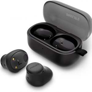 Philips TAT1209BK True Wireless in Ear Bluetooth Headphones - Small Buds. Great Value Natural Sound. Dynamic Bass, Pocket-Sized Charging Case, Clear Calls - Black