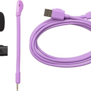 JBL Quantum 360 Casque gaming circum-auriculaire sans fil, double connexion 2,4 GHz et Bluetooth, autonomie 22 h, micro amovible, compatible avec plusieurs plateformes, violet