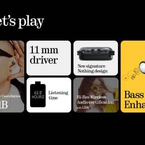 Nothing Ear a ecouteurs Bluetooth sans Fil avec Intégration de ChatGPT, Réduction Active du Bruit, Algorithme Bass Enhance et Jusqu’à 42,5 Heures d’écoute - Blanc