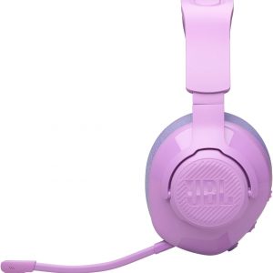 JBL Quantum 360 Casque gaming circum-auriculaire sans fil, double connexion 2,4 GHz et Bluetooth, autonomie 22 h, micro amovible, compatible avec plusieurs plateformes, violet