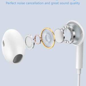 Écouteurs Filaires USB-C pour iPhone 16/15 Écouteurs Intra-Auriculaires Hi-FI Stéréo USB C avec Microphone et Contrôle du Volume pour iPhone 16/15, Samsung S24/S23, iPad et Air - Blancs